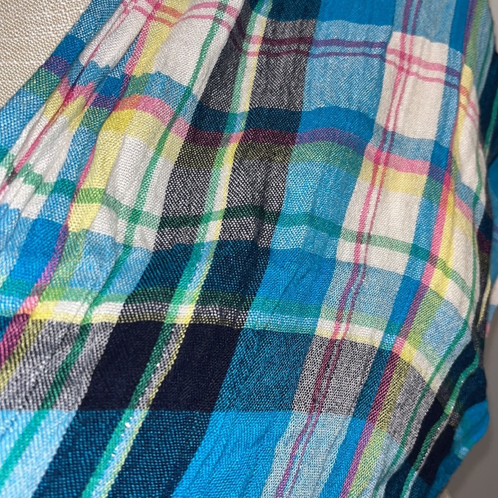 3/$20 - Lightweight Blue Plaid Scarf - Picture 5 of 6